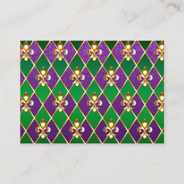 Tarjeta De Recepción Antecedentes de joyas Mardi Gras (Anverso)