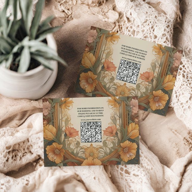 Tarjeta De Recepción Antiguo Boda de Art Nouveau floral (Subido por el creador)