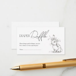 Tarjeta De Recepción Antiguo bosque Woodland Diaper Raffle