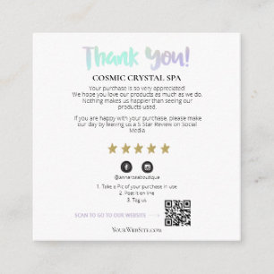 Tarjeta De Recepción *~* AP8 QR GRACIAS Revelación de Gold Star 