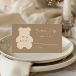 Tarjeta De Recepción Apenas Esperamos Beige Adivina Cuántos Ositos de G