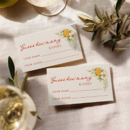 Tarjeta De Recepción Aperol Bridal Shower How Many Kisses Bridal Game