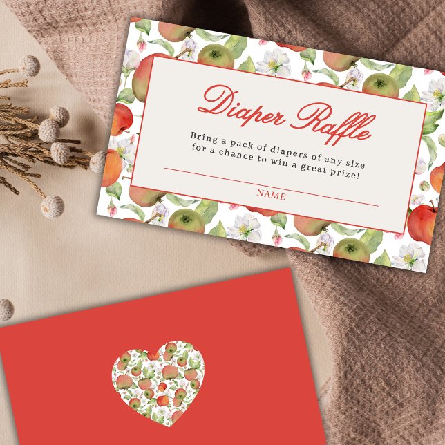 Tarjeta De Recepción Apple De Nuestro Ojo Baby Shower Diaper Raffle Car (Subido por el creador)