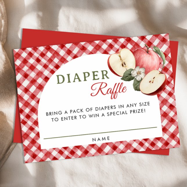 Tarjeta De Recepción Apple de nuestros Ojos Libros para Bebé (Diaper Raffle)