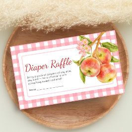 Tarjeta De Recepción Apple of Our Eye Gingham Baby Shower Diaper Raffle