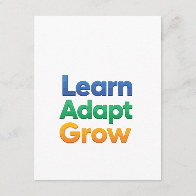 Tarjeta De Recepción Aprender Adaptarse Crecer (Anverso)