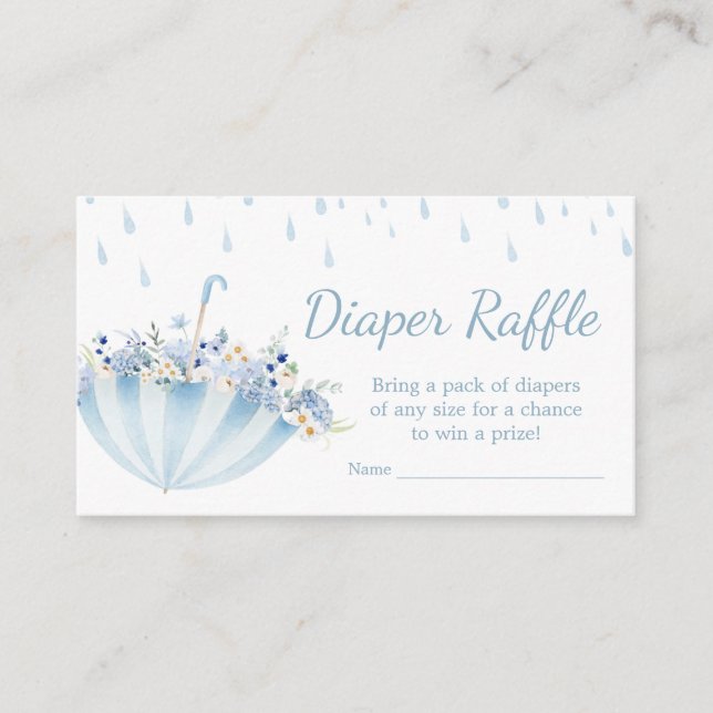 Tarjeta De Recepción April Shower Bring May Flores Diaper Raffle (Anverso)