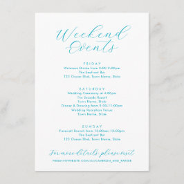 Tarjeta De Recepción Aqua Blue Weekend Eventos Ocean Waves Beach Weddin
