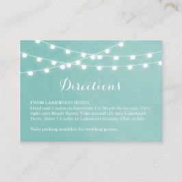 Tarjeta De Recepción Aqua String Lights Bodas Direcciones Insertar