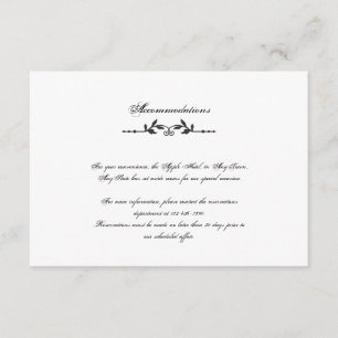 Tarjeta De Recepción Aqua y Black Elegant Wedding Insert