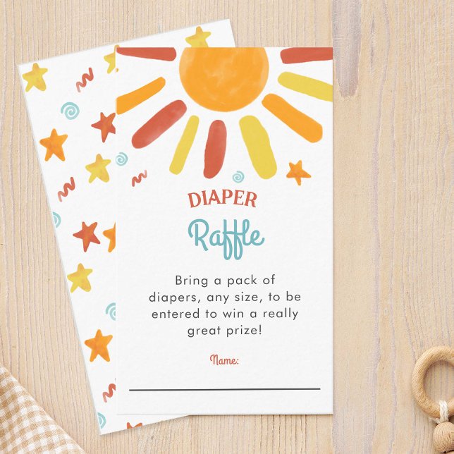 Tarjeta De Recepción Aquí Viene El Baby Shower Diaper Raffle De Son (Subido por el creador)