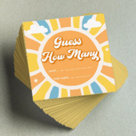 Tarjeta De Recepción Aquí viene el hijo Baby Shower adivina cuántos jue