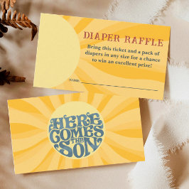 Tarjeta De Recepción Aquí viene el hijo retro Diaper Raffle