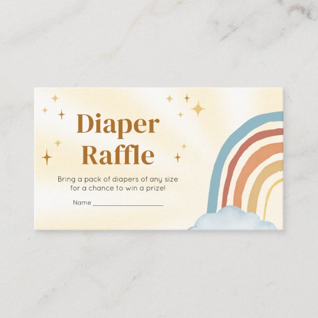 Tarjeta De Recepción Aquí viene el hijo retro Sunshine Diaper Raffle (Anverso)