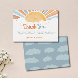 Tarjeta De Recepción Aquí viene el hijo Sol Baby Shower Gracias