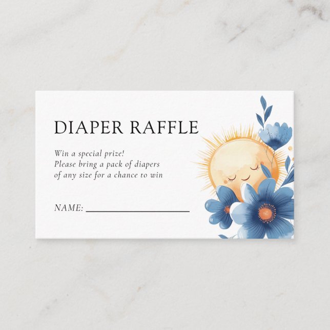 Tarjeta De Recepción Aquí viene el pañal Baby Shower de Son Raffle (Anverso)