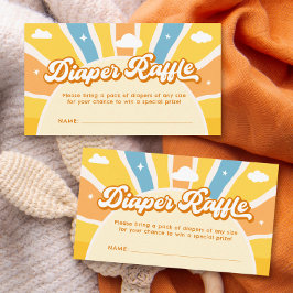 Tarjeta De Recepción Aquí viene el pañal Baby Shower de Son Raffle