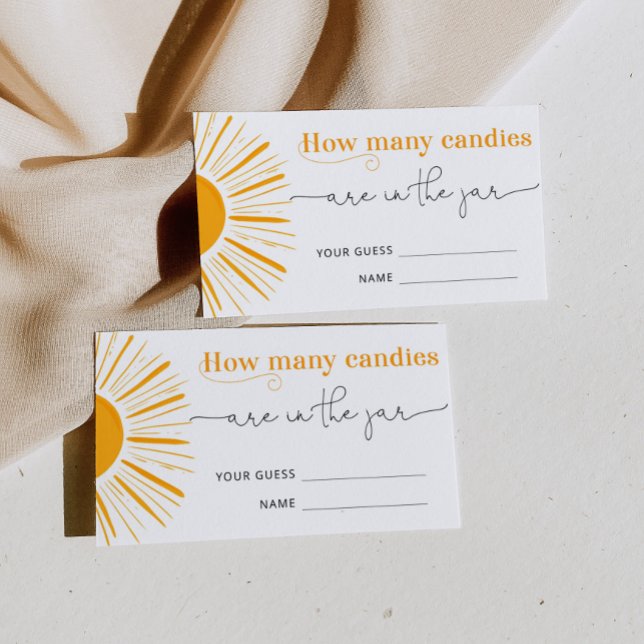 Tarjeta De Recepción Aquí viene el sol adivina cuántos caramelos (Subido por el creador)