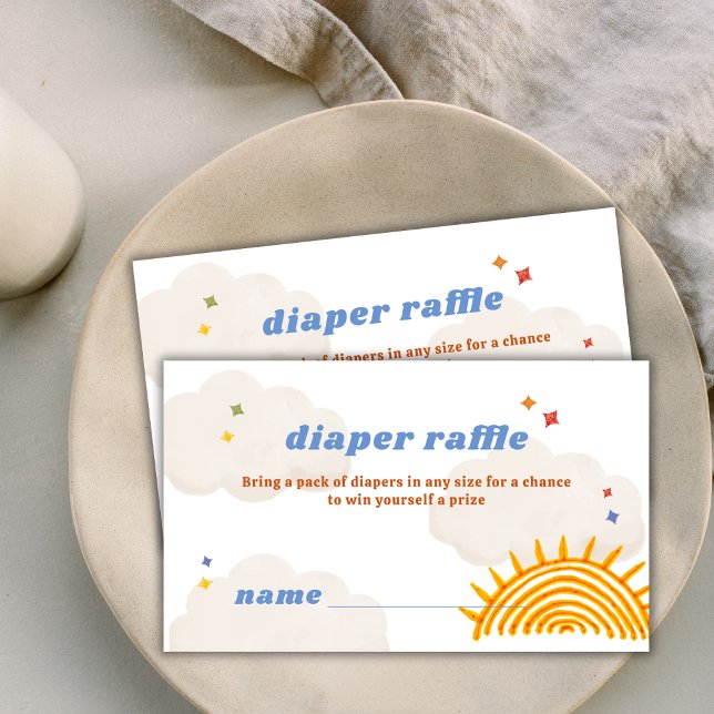 Tarjeta De Recepción Aquí viene Sunshine Diaper Raffle Baby Shower (Here Comes Sunshine Diaper Raffle Baby Shower Enclosure Card)