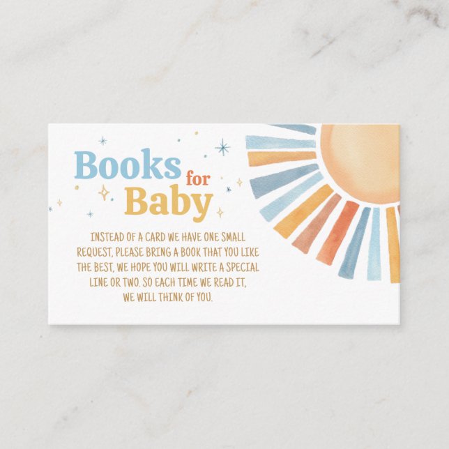 Tarjeta De Recepción Aquí vienen los Libros de Baby Shower Sunshine par (Anverso)