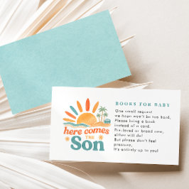 Tarjeta De Recepción Aquí Vienen Los Libros Del Hijo Para Baby Shower