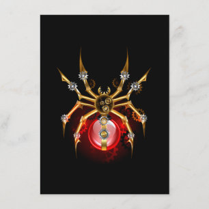 Tarjeta De Recepción Araña de vapor sobre negro