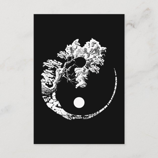 Tarjeta De Recepción Árbol Bonsai Imprimir espíritu zen Yin Yang Japoné (Anverso)