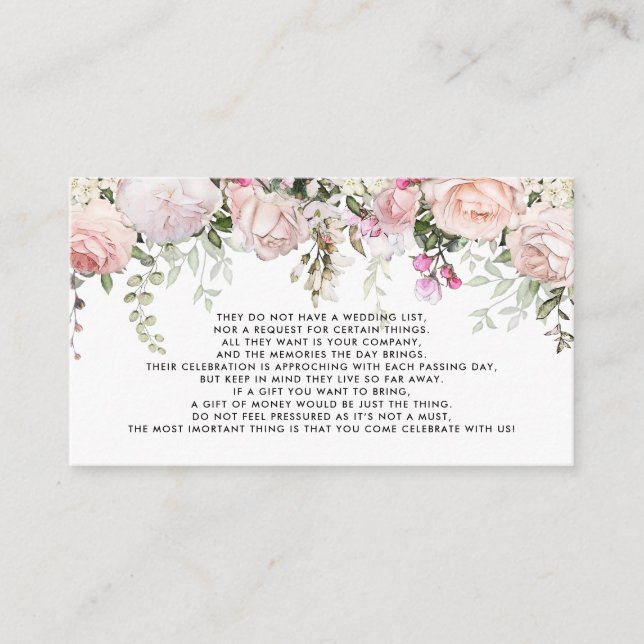 Tarjeta De Recepción Árbol de dinero/invitación de pozo de deseo Insert (Anverso)