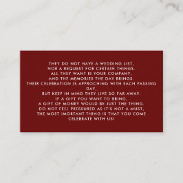 Tarjeta De Recepción Árbol de dinero/invitación de pozo de deseo Insert