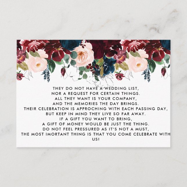 Tarjeta De Recepción Árbol de dinero/invitación de pozo de deseo Insert (Anverso)