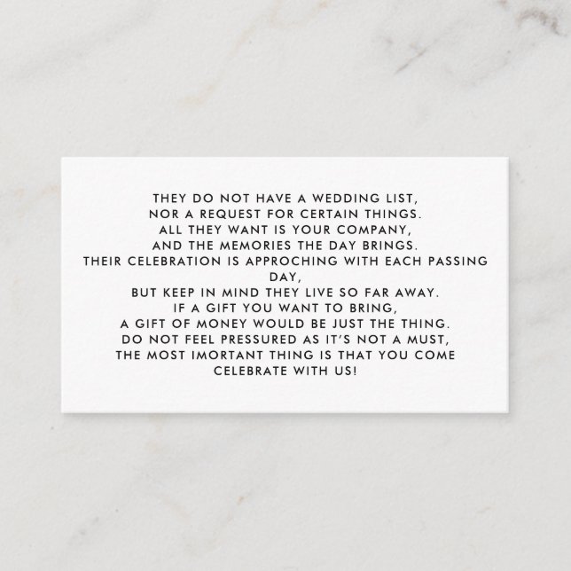 Tarjeta De Recepción Árbol de dinero/invitación de pozo de deseo Insert (Anverso)