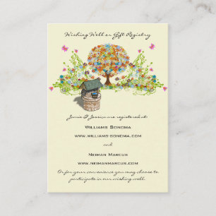 Tarjeta De Recepción Árbol de Flores Deseando Bien, Sitio Web y Registr
