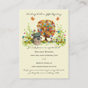 Tarjeta De Recepción Árbol de Flores Deseando Bien, Sitio Web y Registr