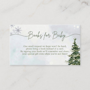 Tarjeta De Recepción Árbol de Invierno Mágico Libros para Baby Shower 