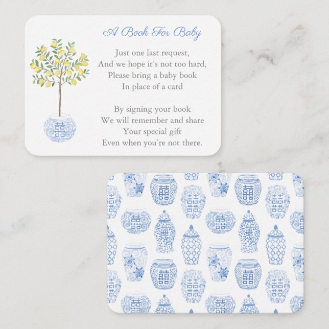Tarjeta De Recepción Árbol de limón de cítricos preppy Trae Baby Shower (Anverso / Reverso)