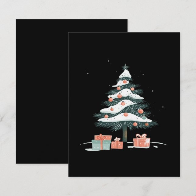 Tarjeta De Recepción árbol de Navidad  (Anverso / Reverso)