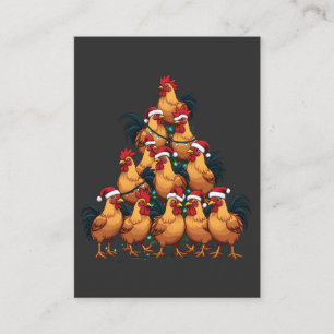 Tarjeta De Recepción Árbol de navidad de pollo Feliz Navidad Divertidas