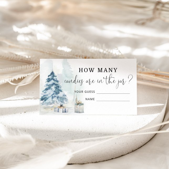 Tarjeta De Recepción Árbol de Navidad invierno adivina cuántas cartas d (Subido por el creador)