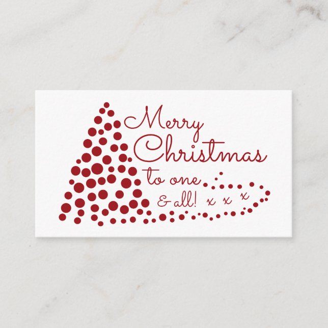 Tarjeta De Recepción Árbol de Navidad Rojo, Fiesta Navidades Invitan a  (Anverso)