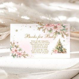 Tarjeta De Recepción Árbol de Navidad rosa invernal Libros para boleto