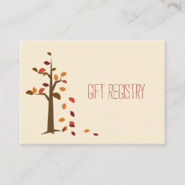 Tarjeta De Recepción Árbol de otoño, registro de regalos de boda