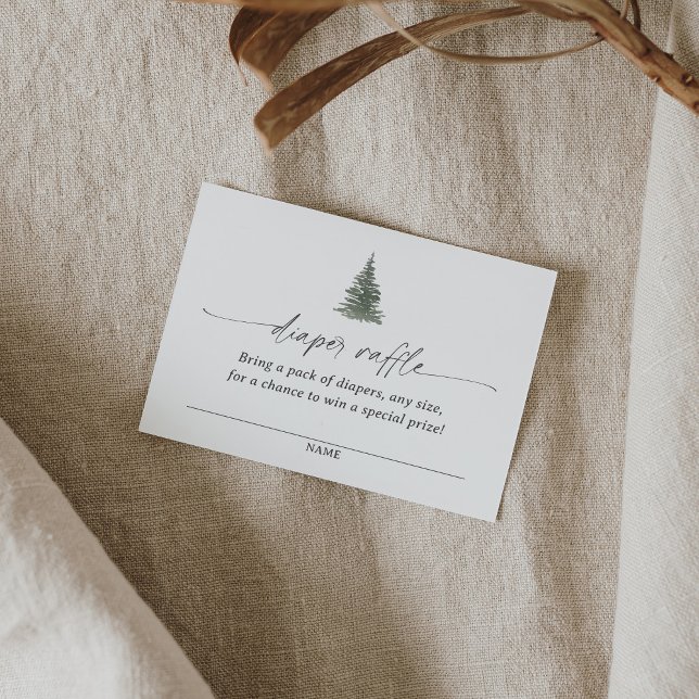 Tarjeta De Recepción Arbol de pino de montaña Baby Shower Diaper Raffle (Subido por el creador)
