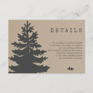 Tarjeta De Recepción Árbol   Detalles del Boda Forestal de Mountain Woo