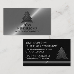 Tarjeta De Recepción Árbol festivo - Plata - Billete Fiesta para Navida