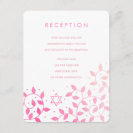 Tarjeta De Recepción Árbol rosado moderno de vida murciélago Mitzvah In
