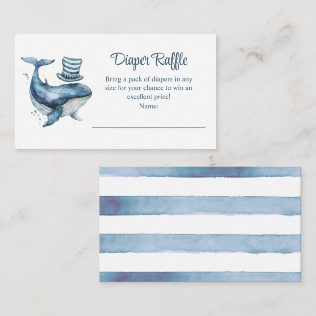 Tarjeta De Recepción Arca de ballena Náutica Baby Shower Diaper Raffle (Anverso / Reverso)