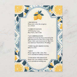 Tarjeta De Recepción Arch Food Fun Fruit Lime Boda Militar