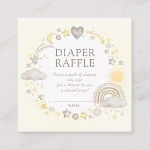 Tarjeta De Recepción Arco acuático de Boho Arcoiris Diaper Raffle