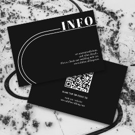 Tarjeta De Recepción Arco blanco y boda minimalista negro de tipografía