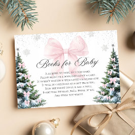 Tarjeta De Recepción Arco de Navidad de Invierno Baby Shower Libros Par